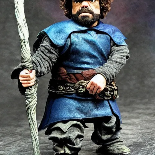 Prompt: peter dinklage as a fantasy dwarf mage character