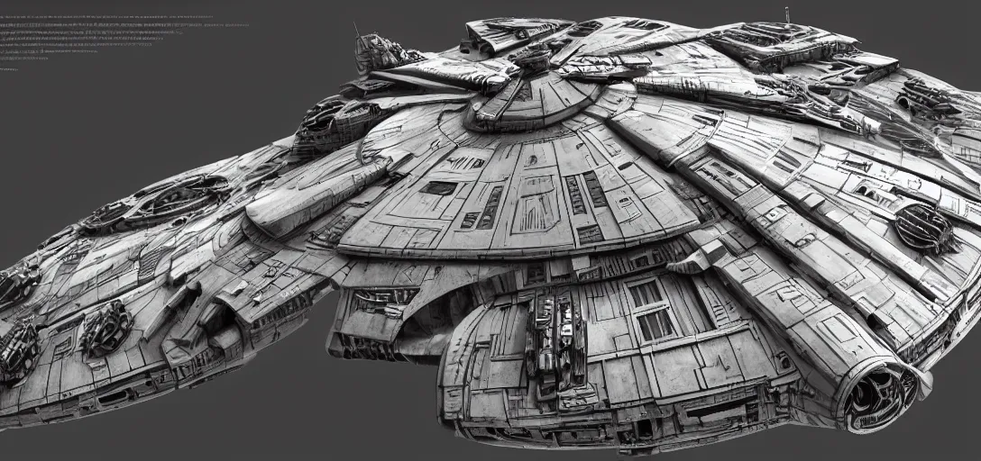 Image similar to Millennium Falcon, Artstation, Award Winning Masterpiece, Very Detailed, Digital Art