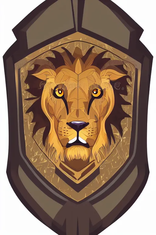 Image similar to Portrait of a lion in a medieval armor, colorful, illustration, highly detailed, simple, smooth and clean vector curves, no jagged lines, vector art, smooth