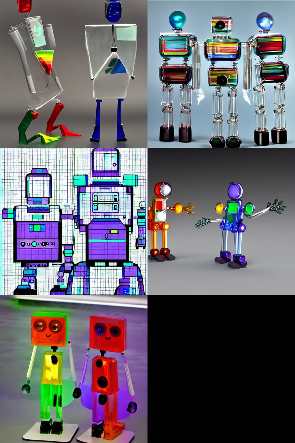 Prompt: gay glass robots