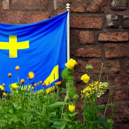 Image similar to ukraine flag in the shape of flower