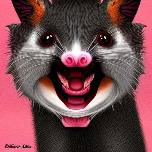 Prompt: vampire possum, digital art