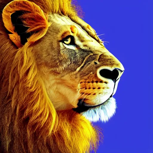 Prompt: 2 d full body lion, high detail, digital art, sideview, ultra hd, sharp focus, vivid colors, white background