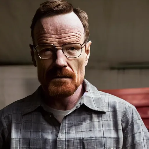 Image similar to Live Action Still of Bryan Cranston dressed as and playing Jesse Pinkman in Breaking Bad, real life, hyperrealistic, ultra realistic, realistic, highly detailed, epic, HD quality, 8k resolution, body and headshot, film still