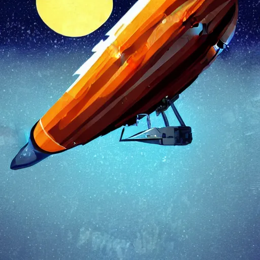 Prompt: very detailed spaceship on an ice planet, gradient background, retro science fiction vintage art