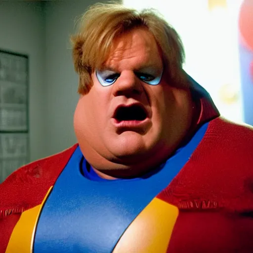 Image similar to Chris Farley playing Doctor Robotnik, in the new action-movie Sonic, full-cosplay