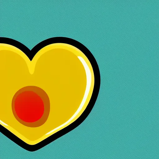 Prompt: illustration of a fried egg in heart shape