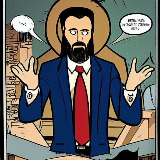 Prompt: special agent jesus, comic