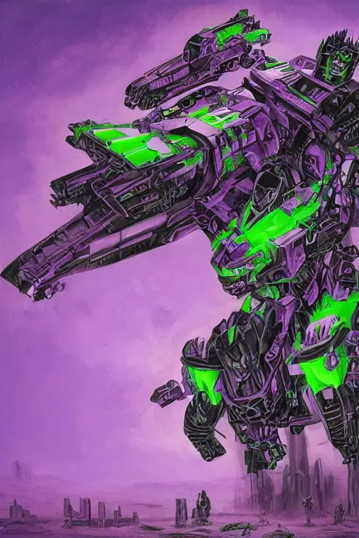 Image similar to portrait of cowboy johnny cash as purple green optimus prime from transformers riding on guitar zord ufo hoverboard, intricate, highly detailed, smooth, artstation, digital illustration by Ruan Jia and Mandy Jurgens and Artgerm and Wayne Barlowe and Greg Rutkowski and Zdislav Beksinski