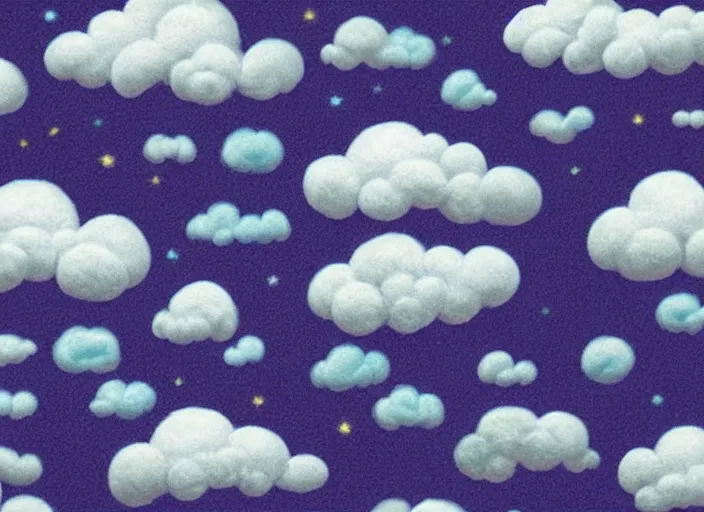 Prompt: soft pleasing - palette symmetrical spiky friendly creature, close - up, pleasing palette, cute undulating nebulous clouds, adorable, friendly, highly detailed, made out of idyllic cumulonimbus pastel wooly creature from scenery fantasia ( 1 9 4 1 )