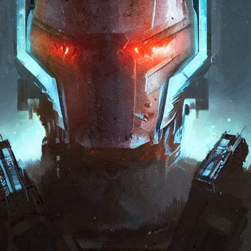 Image similar to portrait of sam worthington by greg rutkowski as a character from dead space