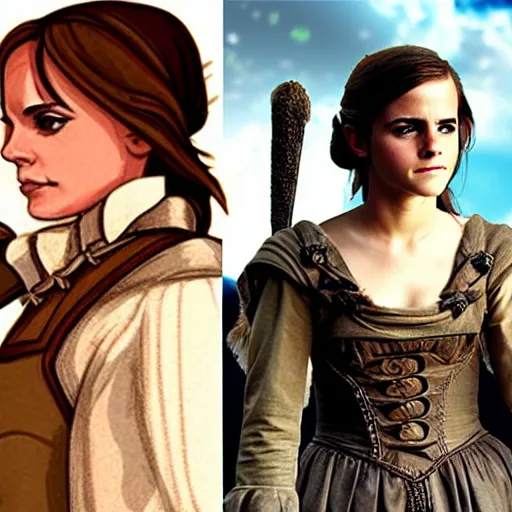 Prompt: Emma Watson as a D&D character
