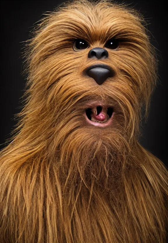 Prompt: The full figure portrait is of the sean connery's weird mutant, neglected scraggy chewbacca style pet. Mark Mann and Steve McCurry. Rembrandt with a honeycomb. Nikon D850. Sigma 85mm F1.4 DG HSM A. Aperture f/3.5. Shutter speed 1/60. ISO 1600