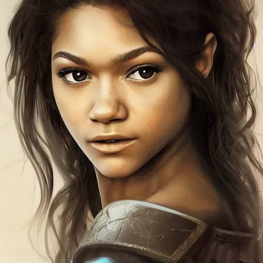 Image similar to “Zendaya, The Lord of the Rings, fantasy, photorealistic, trending on art station, concept Art, ultra detailed portrait, 4k resolution”