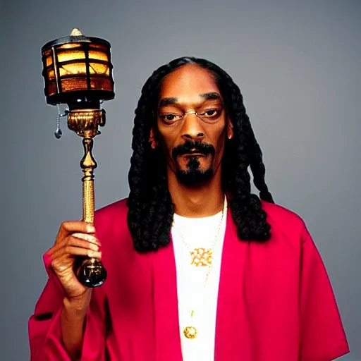 Image similar to Snoop Dogg holding a lamp for a 1990s sitcom tv show, Studio Photograph, portrait, C 12.0