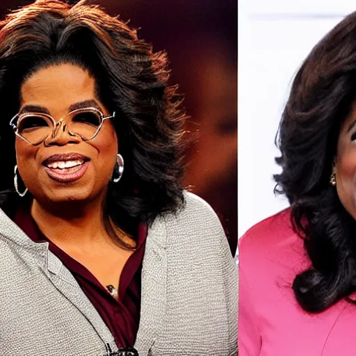 Prompt: michael jackson and oprah screaming at each other in the oprah show