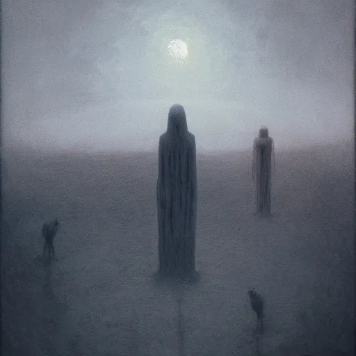 Prompt: Nightmares in the gray desert of ashes | by Beksiński and Studio Ghibli | digital painting | trending on artstation | UHD 8k CryEngine