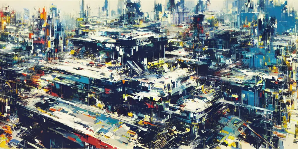 Prompt: google street view of 2. 0 0 0 8, painted by john berkey