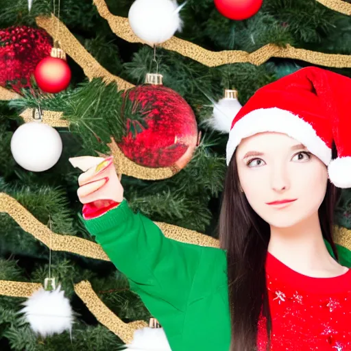 Image similar to anime girl wearing a christmas jumper cartoon highly detailed, smooth, sharp focus