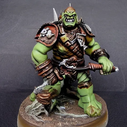 Image similar to warhammer fantasy orc wearing armor figurine