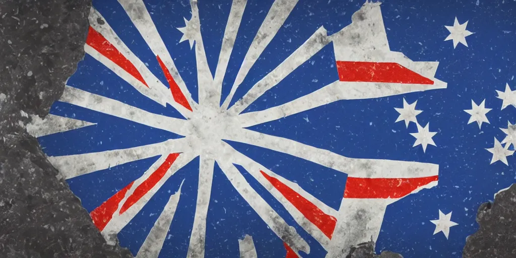 Image similar to concept for an updated australian flag, southern cross, flag, stars, white, blue, no red