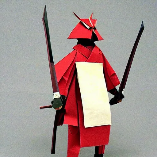 Image similar to origami samurai warrior