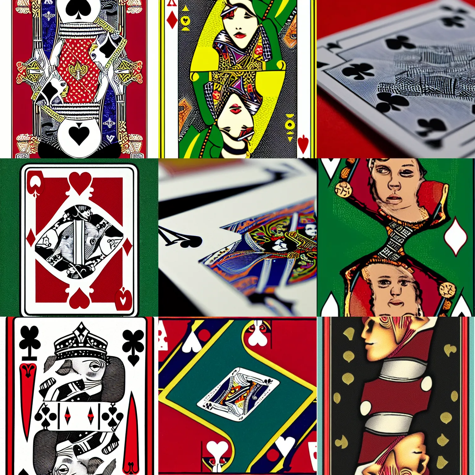 Prompt: Playing card close-up Queen