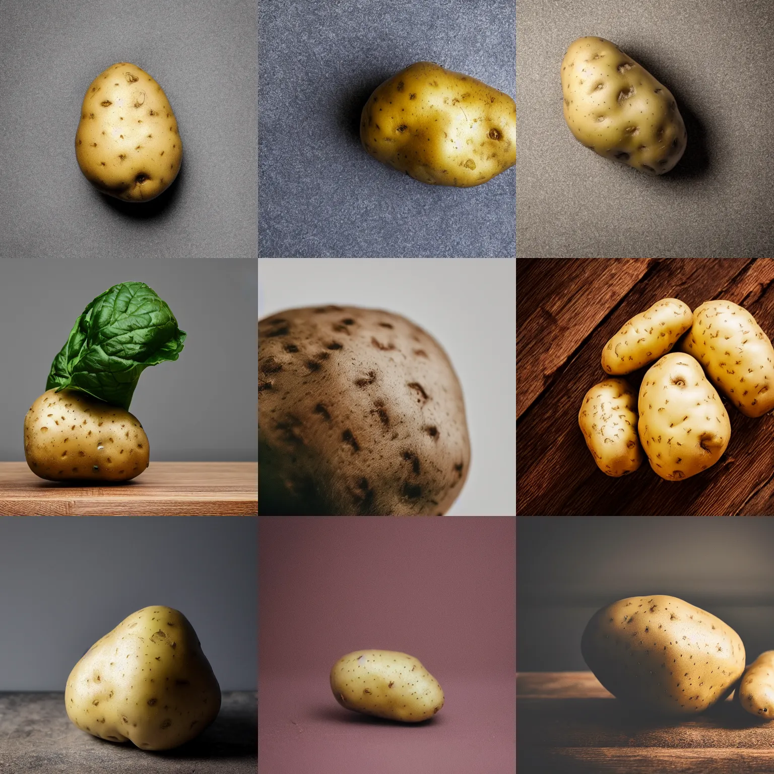 Prompt: A potato, XF IQ4, 150MP, 50mm, F1.4, ISO 200, 1/160s, natural light, Adobe Lightroom, photolab, Affinity Photo, PhotoDirector 365