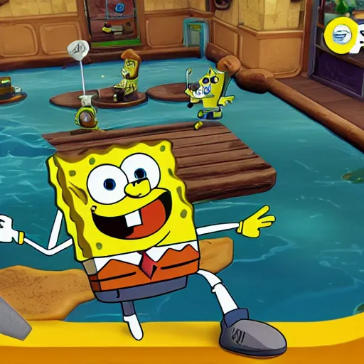 Prompt: spongebob game gameplay