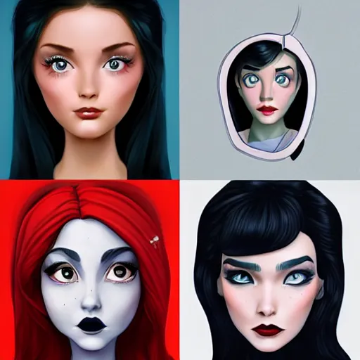 Prompt: Lofi actress headshot, Pixar style by Tristan Eaton and Stanley Artgerm and Tom Bagshaw and Tim Burton