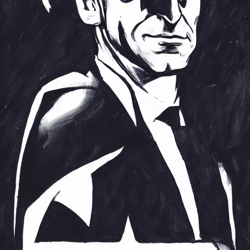 Prompt: portrait of Emmanuel Macron as Batman