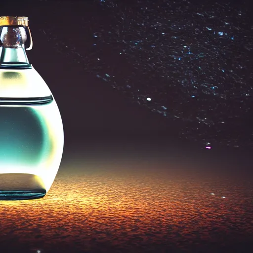 Image similar to a universe inside of a bottle, octane render, 4k