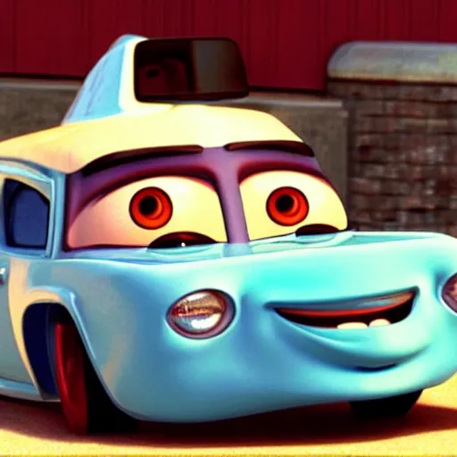 Prompt: jesus christ as a car from the movie pixar's cars 2,