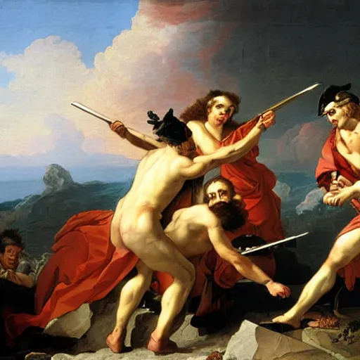 Image similar to pyrrhic victory painting by johann peter krafft