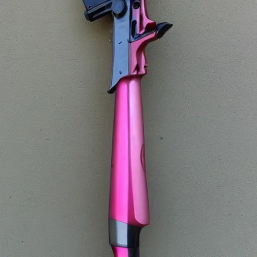 Image similar to a beautiful weapon, pinky and shinny