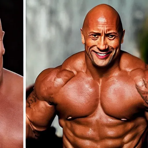 Image similar to Dwayne Johnson as Danny DeVito