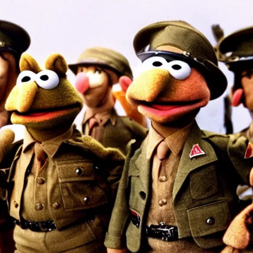 Image similar to the muppets in saving private ryan