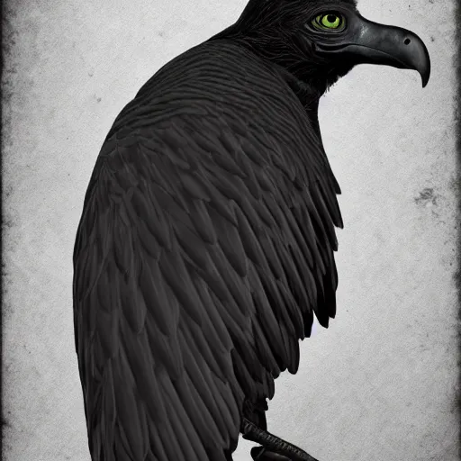 Image similar to vulture, digital art