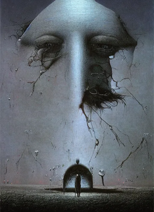 critical instability by beksinski and salvadore dali | Stable Diffusion ...