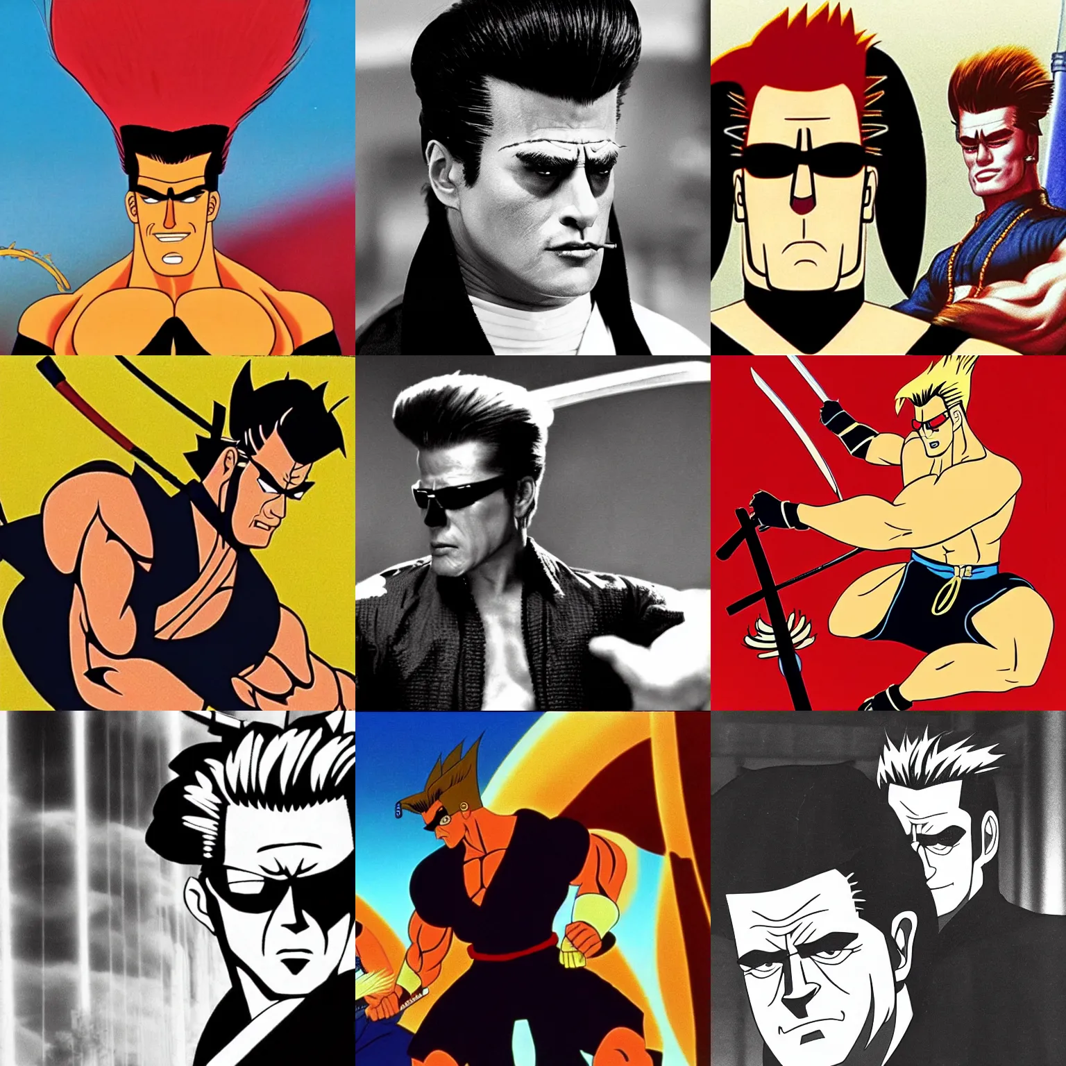 Prompt: samurai johnny bravo kurosawa films