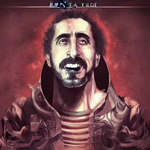 Image similar to epic album cover, serj tankian, tending on artstation, award - winning art