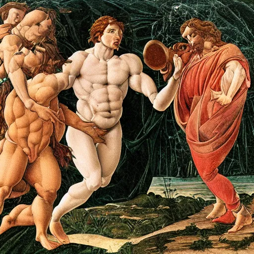 Image similar to stone cold steve oustin by botticelli