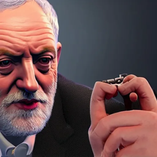 Image similar to jeremy corbyn in a video game, unreal engine