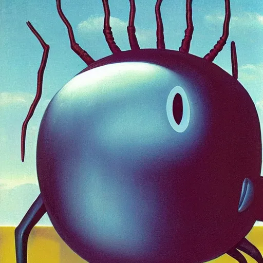 Prompt: Beetle Monster by René Magritte