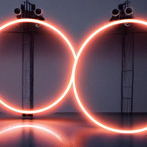 Image similar to chrome hoops lit by police lights, octane, houdini, hyper detailed, cgi