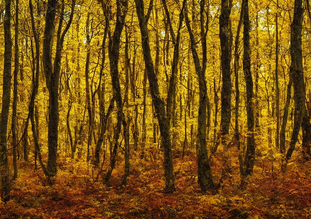 Image similar to a golden bright forest, detailed photography, dennis velleneuve, vivid colors, ultra realistic, 8 k, photography