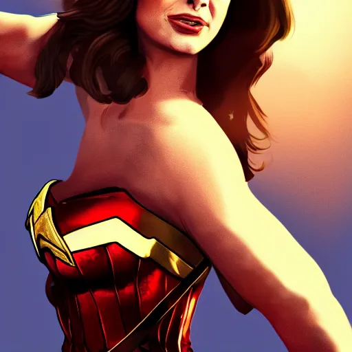 Image similar to Nancy Pelosi as Wonder Woman, digital art, cgsociety, artstation, trending, masterpiece