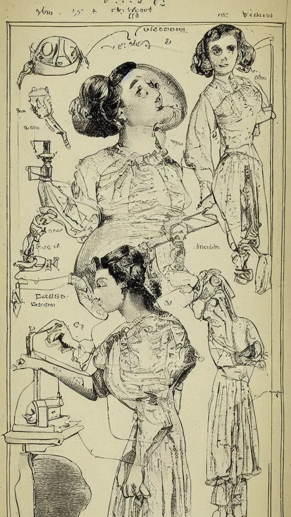 Prompt: victorian scientific draw of your mom