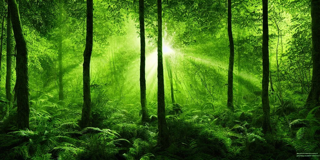 Image similar to lush forest, dense vegetation, against light, bright details, contrasting, daylight, highly detailed, by dieter rams, national geographic magazine, reportage photo, natural colors