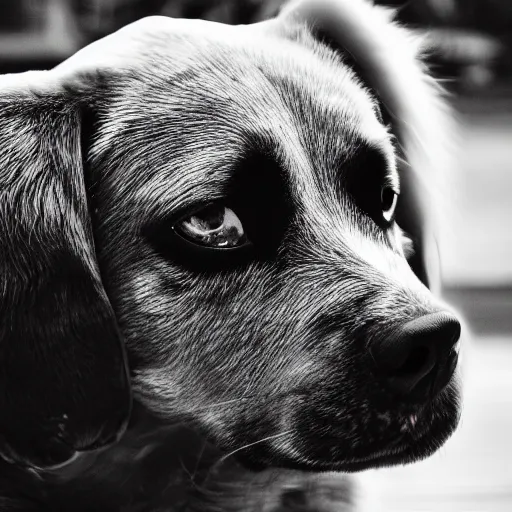 Image similar to ultra detailed photo of a dog with infrared fur